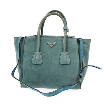 PRADA Handbag in Blue Suede
