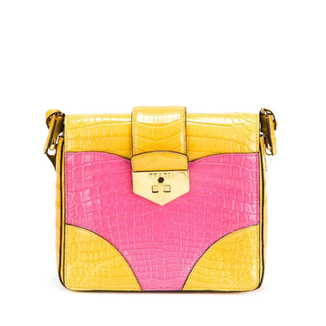 PRADA Pink & Yellow Colour-Block Handbag