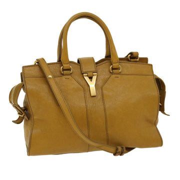 SAINT LAURENT Hand Bag Leather 2way Yellow Auth am1348s