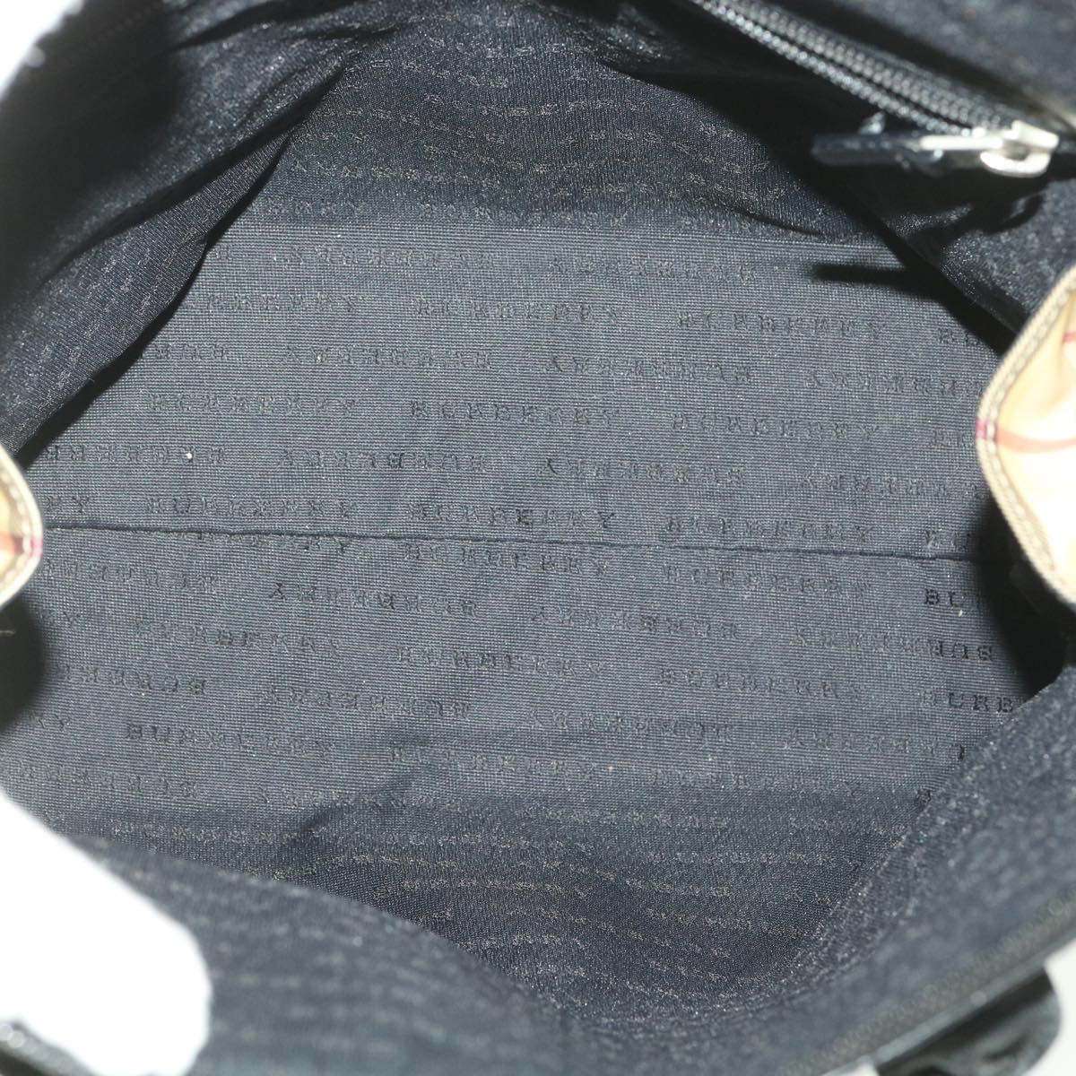 Burberry Nova Check Hand Bag Nylon 2Way Beige T-03-1 Auth tb553