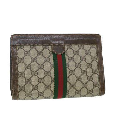 GUCCI GG Canvas Web Sherry Line Clutch Bag Beige Red Green 89 01 001 Auth th3990