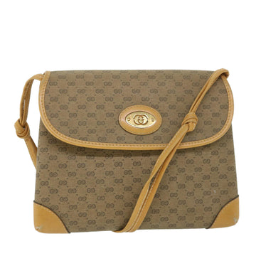 GUCCI Micro GG Canvas Shoulder Bag PVC Leather Beige 007 92 5548 Auth th3994