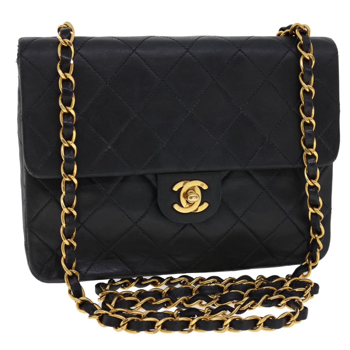 Chanel Long 3 Flap Wallet - Black Lamb/Gold