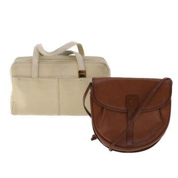 BURBERRYSs  Hand Bag Shoulder Bag Leather 2Set Brown Beige Auth ti1171
