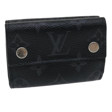 LOUIS VUITTON Monogram Eclipse Discovery compact wallet Wallet M67630 Auth tp320