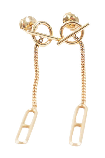 HERMES Gold 750 Chaîne d'Ancre dangling earrings