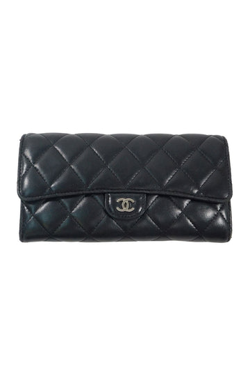 CHANEL Classic Quilted Lambskin Long Flap Wallet