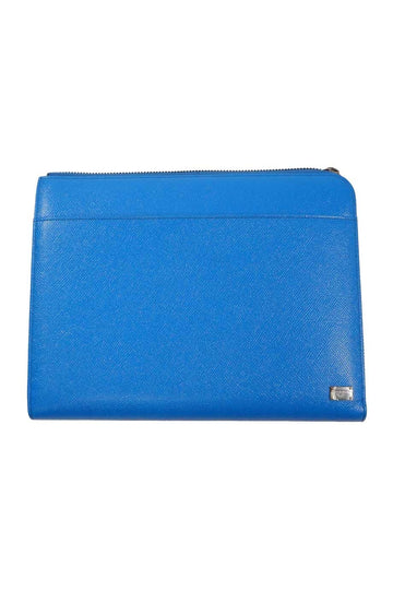 DOLCE & GABBANA Blue Leather Mini Tablet Case Vitello Stamp