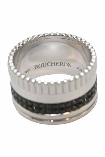 BOUCHERON Black PVD and 18k white gold Quatre Black Edition large ring