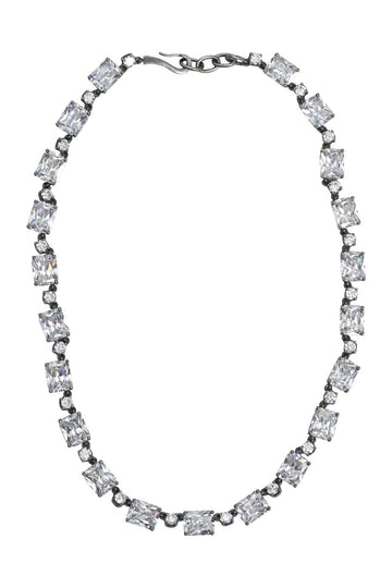BOTTEGA VENETA Cubic Zirconia sterling silver choker necklace
