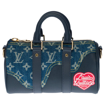 LOUIS VUITTON BRAND NEW-Limited edition keepall XS strap in blue denim by Nigo