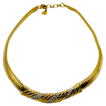 LANVIN Vintage Gold Plated Collar Necklace 1970s