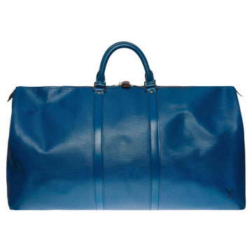 LOUIS VUITTON Very Chic Keepall 55 Travel bag in Bleu Cobalt epi leather