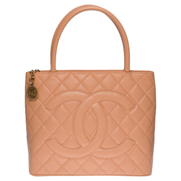 CHANEL Beautiful Cabas Medallion bag in salmon caviar leather, GHW