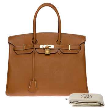 HERMES Amazing Birkin 35 handbag in Camel Togo leather, GHW