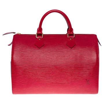 LOUIS VUITTON Gorgeous Speedy 30 handbag in red epi leather and gold hardware