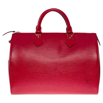 LOUIS VUITTON Gorgeous Speedy 30 handbag in red epi leather and gold hardware