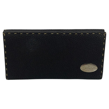 FENDI Dark Brown Selleria Leather Continental Wallet