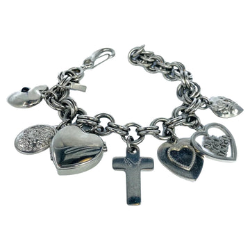 MOSCHINO Vintage SIlver Stainless Steel Charm Bracelet Y2K