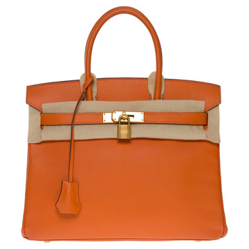 HERMES Amazing & Bright Birkin 30 handbag in Orange H Epsom leather, GHW