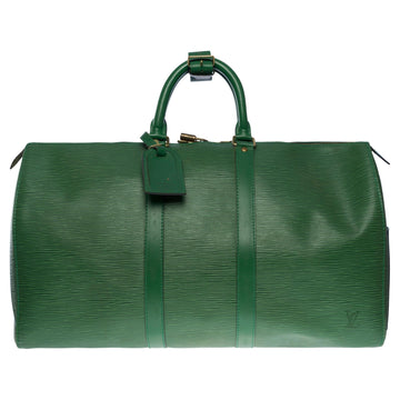 LOUIS VUITTON The very Chic Keepall 45 Travel bag in Green epi leather, GHW