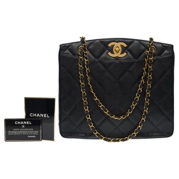 CHANEL Amazing Shopping Tote bag in black Caviar quilted leather, GHW