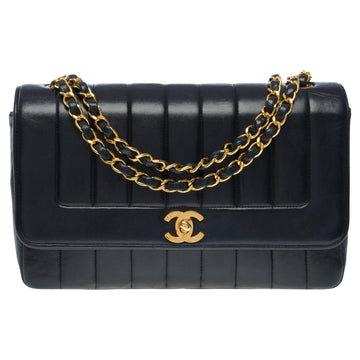 CHANEL Gorgeous Diana Shoulder Flap bag in black quilted lambskin leather, GHW