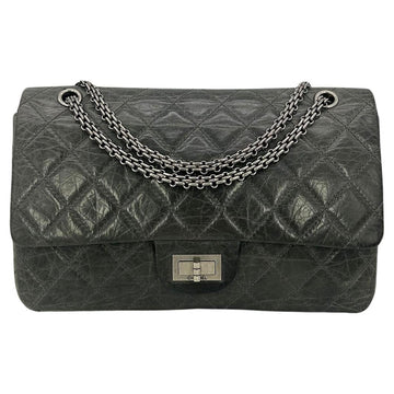 CHANEL Grey Aged Calfskin Anniversary 2.55 Reissue 227 Double Flap Bag