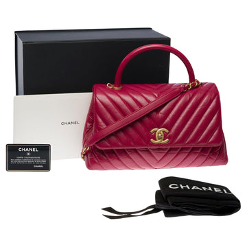 CHANEL Amazing Coco handle handbag in Red lambskin leather, MGHW