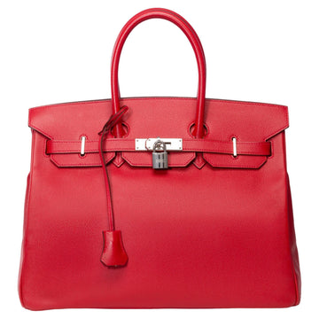 HERMES Amazing Birkin 35 handbag in Rouge Garance Epsom leather, SHW