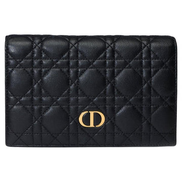 CHRISTIAN DIOR Caro long Wallet in black cannage leather, GHW