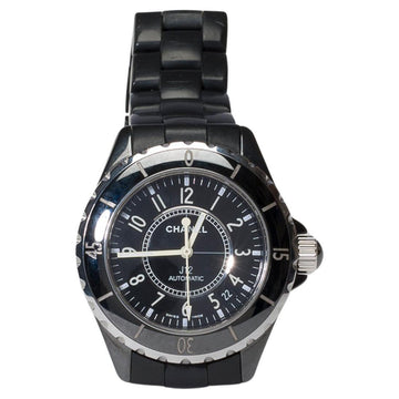 CHANEL Gorgeous J12 automatic black ceramic wristwatch