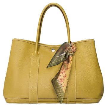 HERMES Gorgeous Garden Party 36 Tote bag in Green Cardamome Negonda leather, SHW