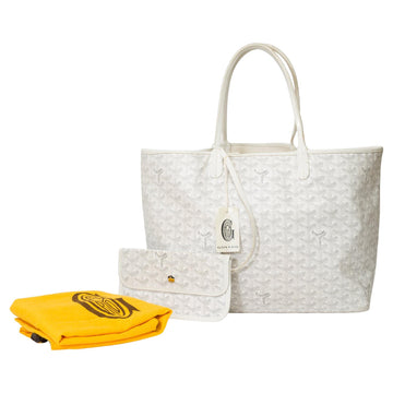 GOYARD The Coveted Saint-Louis PM Tote bag in White canvas and leather, SHW