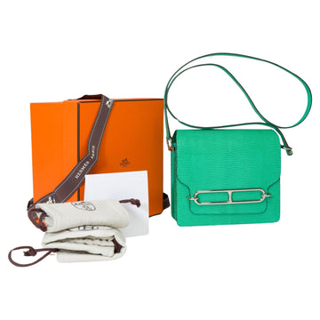 HERMES New Amazing Roulis 18 shoulder bag in mint green lizard, SHW
