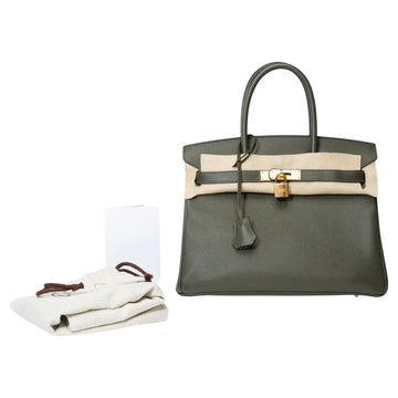 HERMES Splendid Birkin 30 handbag in Vert de Gris Epsom leather, SHW