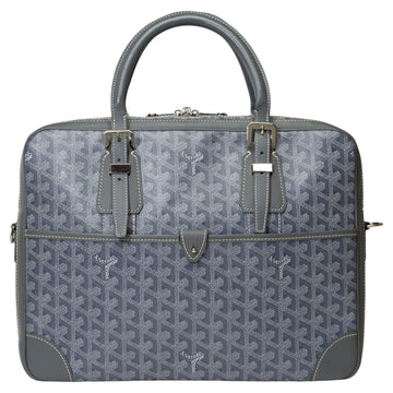 GOYARD Chic Ambassade PM briefcase in Grey ine canvas and leather, SHW