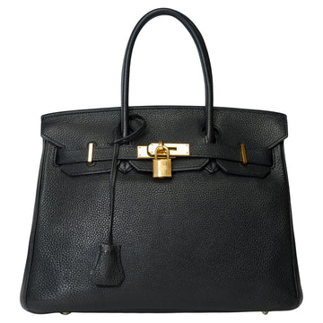 HERMES Stunning Birkin 30 handbag in Black Togo leather, GHW