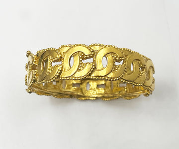 CHANEL Vintage Gold Plated Multi CC Dots Bangle Bracelet