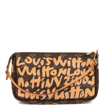 Louis Vuitton x Stephen Sprouse Brown Monogram Coated Canvas & Vachetta Leather Orange Graffiti Vintage Pochette Accessoires Shoulder Bag