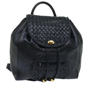 BALLY Backpack Leather Black Auth yb188