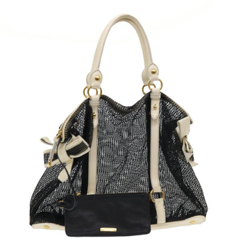 MIU MIU Shoulder Bag Nylon Leather Black Auth yb323