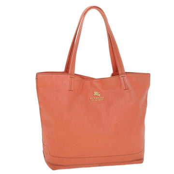 BURBERRY Tote Bag Leather Orange Auth yk7150