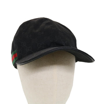 GUCCI GG Canvas Web Sherry Line Cap M Black Red Green 200035.601564 Auth yk7360
