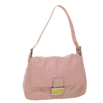 FENDI Mamma Baguette Shoulder Bag Leather Pink 2308-26325-008 Auth yk7599