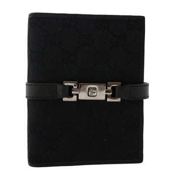 GUCCI GG Canvas Jackie Day Planner Cover Leather Black Auth yk7939