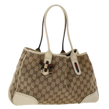 GUCCI GG Canvas Web Sherry Line Shoulder Bag Beige Red Green 163805 Auth yk8074