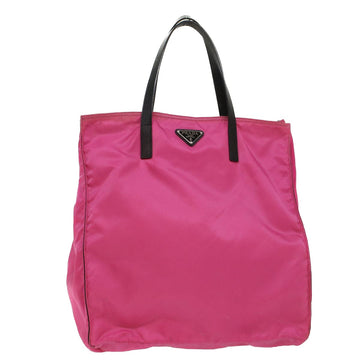 PRADA Tote Bag Nylon Pink Black Auth yk8416