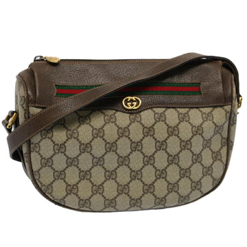 GUCCI GG Canvas Web Sherry Line Shoulder Bag Beige Red 001 115 0918 Auth yk8549