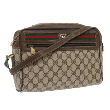 GUCCI GG Canvas Web Sherry Line Shoulder Bag Beige Red 40 02 088 Auth yk8896